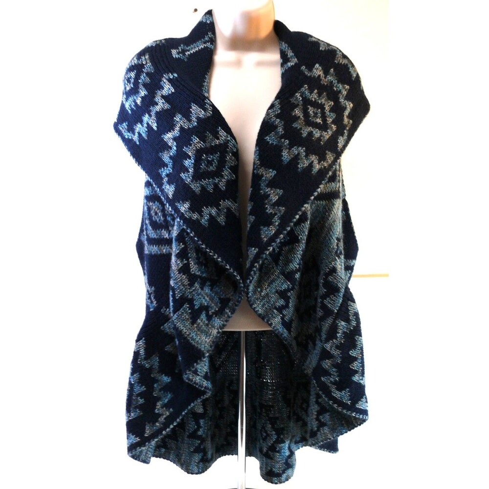 John Paul Richard Sweater Cape Open Front Shrug cardigan knitted Size XL